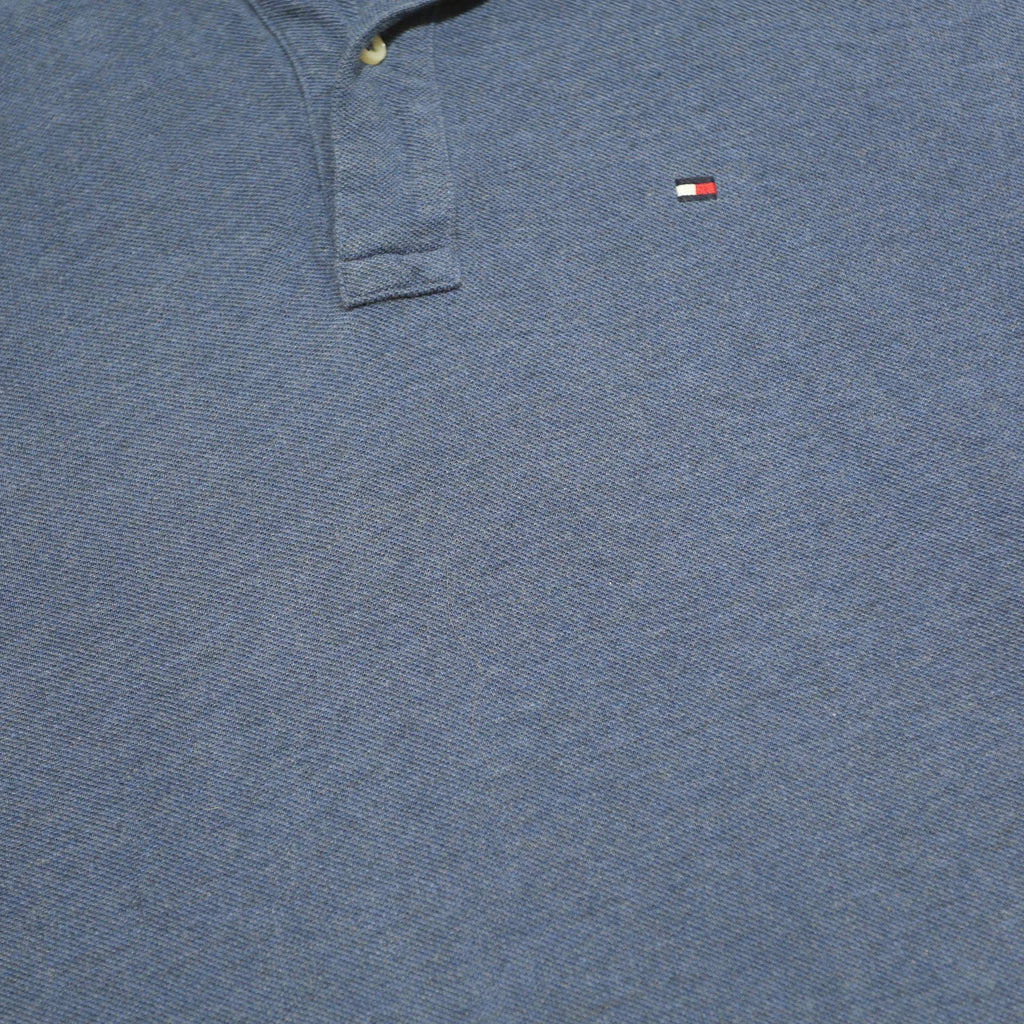 TOMMY HILFIGER Mens Blue Short Sleeve Polo Shirt M Cotton Casual Basic