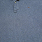 TOMMY HILFIGER Mens Blue Short Sleeve Polo Shirt M Cotton Casual Basic