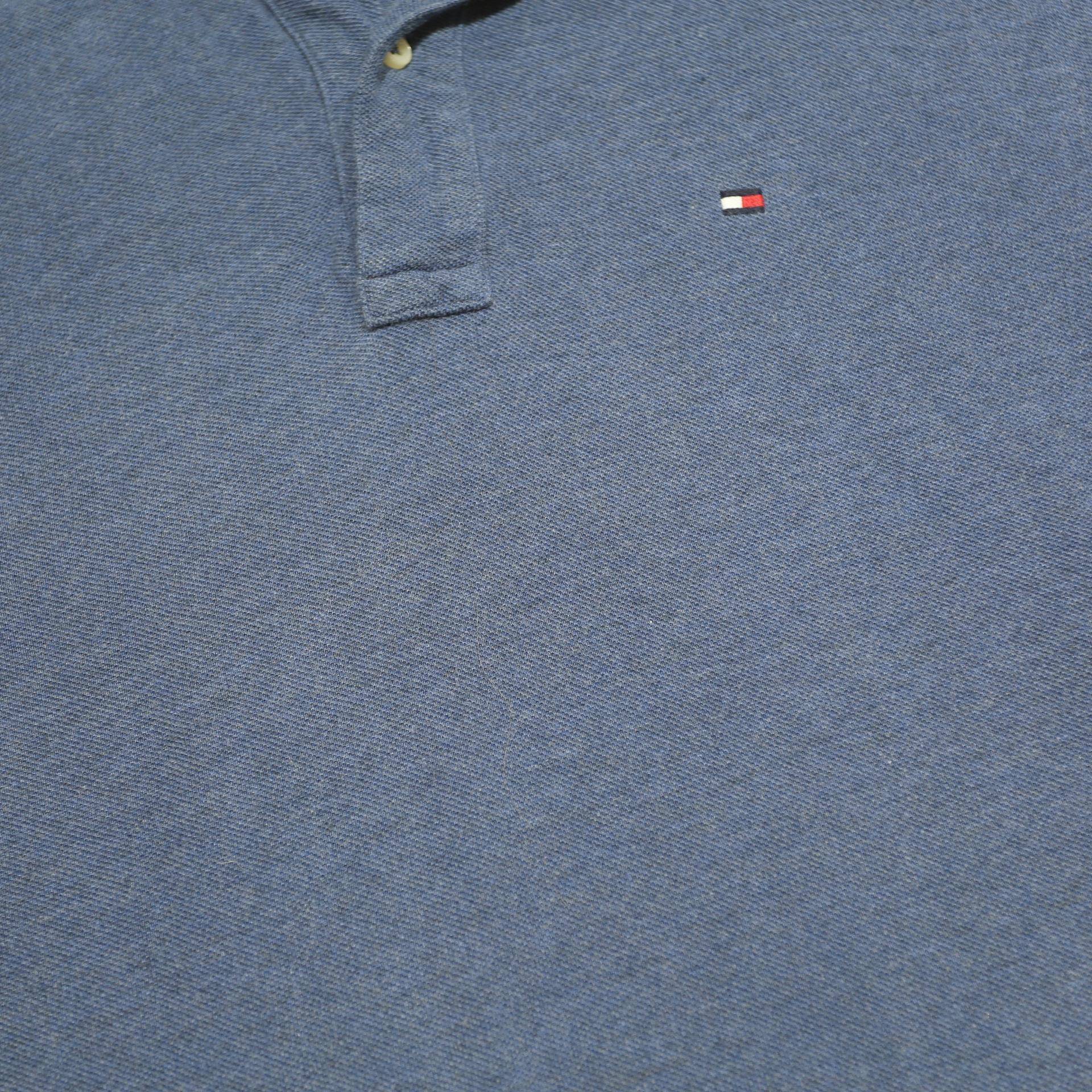 TOMMY HILFIGER Mens Blue Short Sleeve Polo Shirt M Cotton Casual Basic