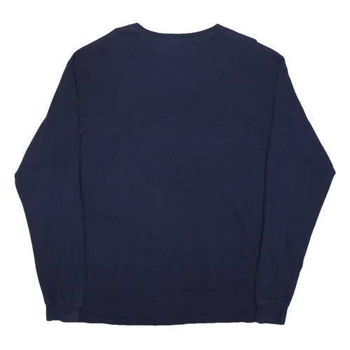DELTA Mens Navy Blue Super Bowl XLIX Graphic Long Sleeve Crew Neck T-Shirt L