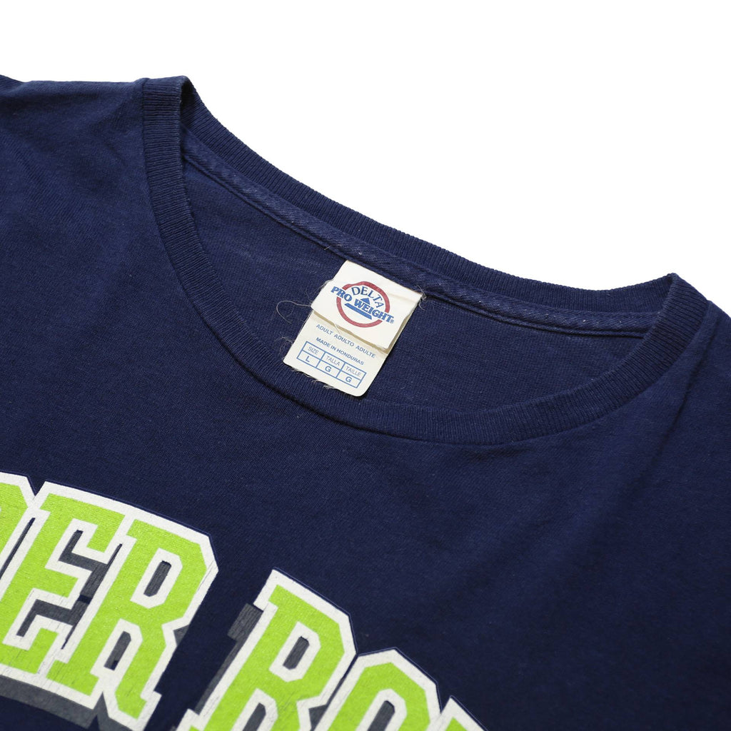 DELTA Mens Navy Blue Super Bowl XLIX Graphic Long Sleeve Crew Neck T-Shirt L
