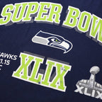 DELTA Mens Navy Blue Super Bowl XLIX Graphic Long Sleeve Crew Neck T-Shirt L
