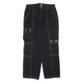 HOT TOPIC Womens Black Cotton Blend Relaxed Cargo Trousers W32 L30 Contrast