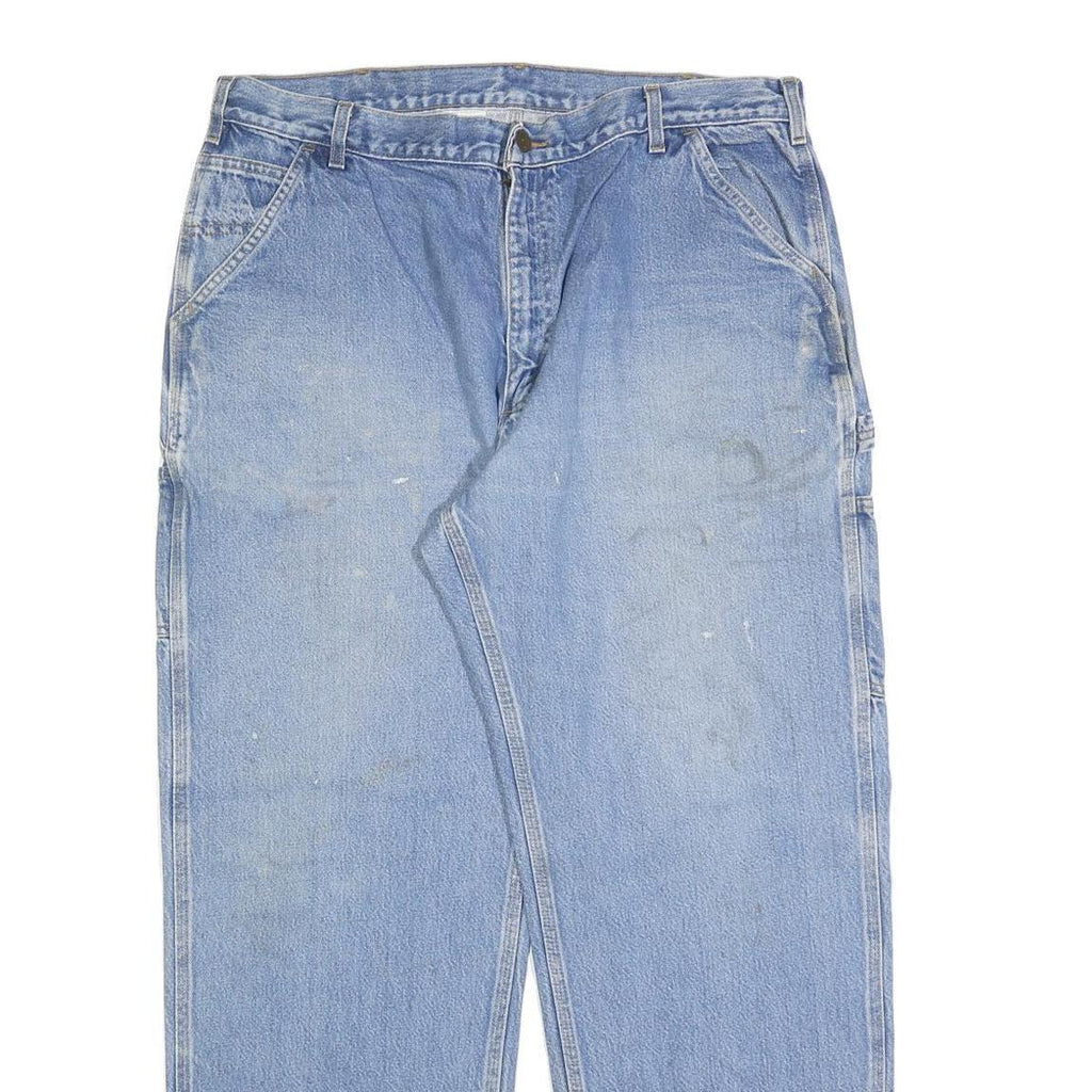 CARHARTT Mens Regular Fit Light Blue Denim Jeans W40 L32 Workwear Cotton Blend