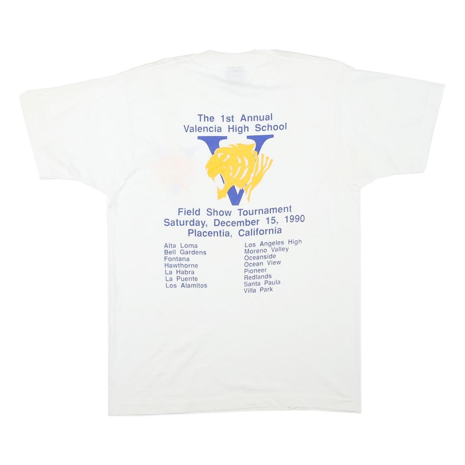 THE BEST Mens White Cotton Blend Graphic T-Shirt L Short Sleeve Crew Neck