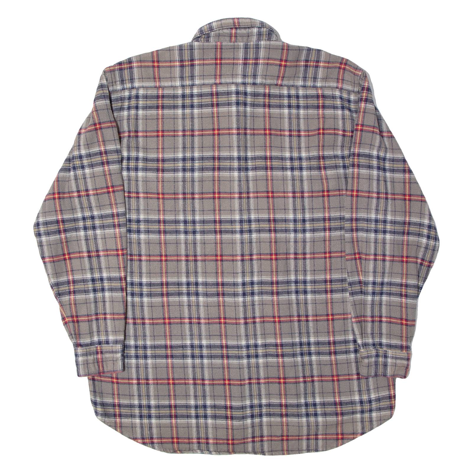 NOBLESSIMO Mens Shirt Grey Check Long Sleeve M