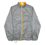 REEBOK Mens Grey & Yellow Track Jacket 2XL Polyester Blend Zip Sportswear