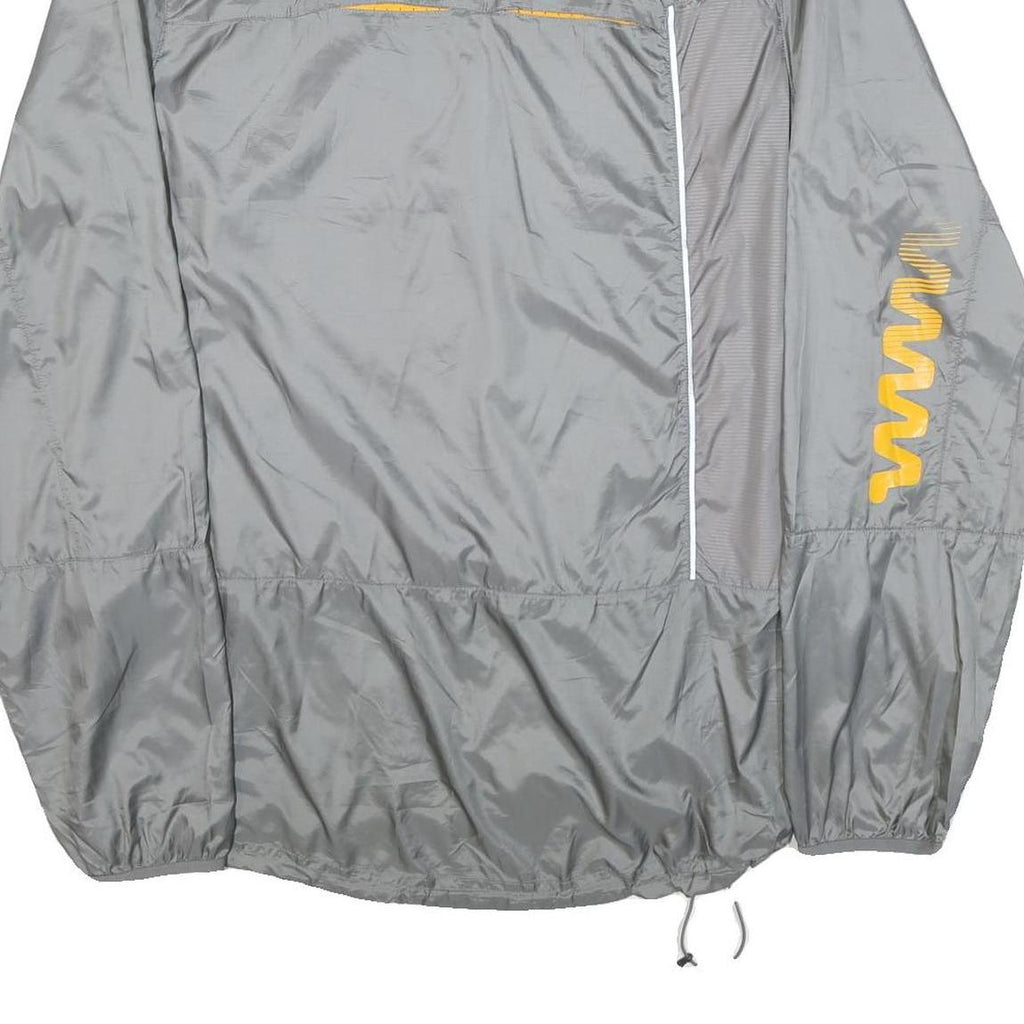 REEBOK Mens Grey & Yellow Track Jacket 2XL Polyester Blend Zip Sportswear