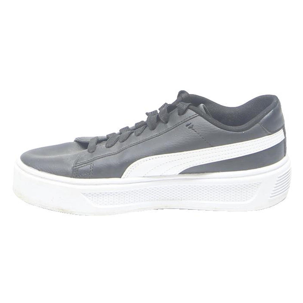 PUMA Platform Womens Trainers Leather Black & White UK 4.5 Casual Sneakers