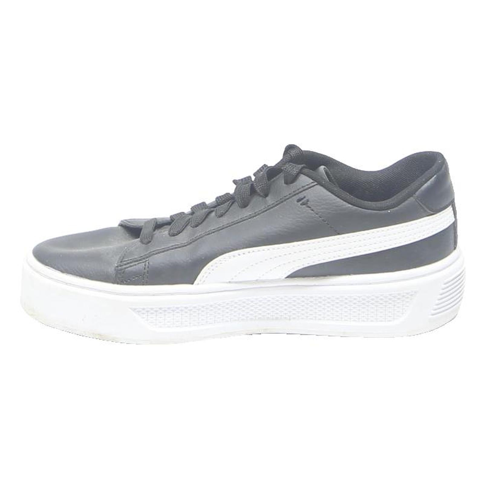 PUMA Platform Womens Trainers Leather Black & White UK 4.5 Casual Sneakers