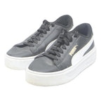 PUMA Platform Womens Trainers Leather Black & White UK 4.5 Casual Sneakers