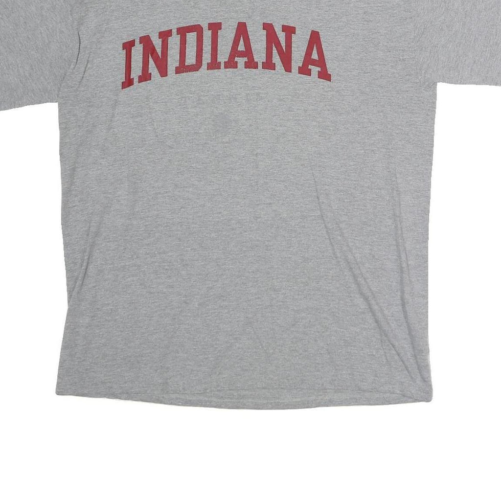 RUSSELL ATHLETIC Mens Grey Red Indiana Graphic T-Shirt L Short Sleeve Crew Neck