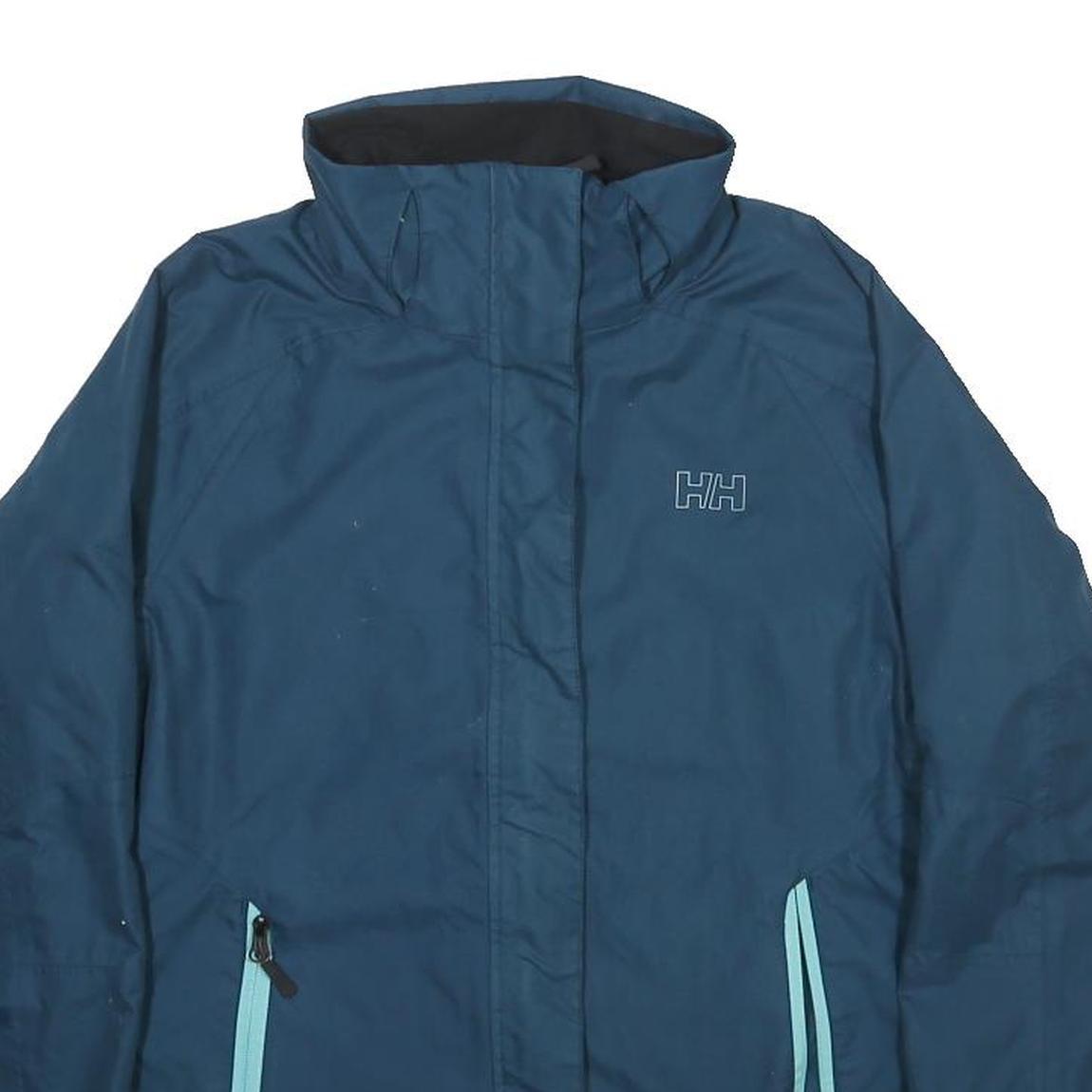 HELLY HANSEN Womens Blue Outdoor Jacket M Polyester Zip Plain Lightweight