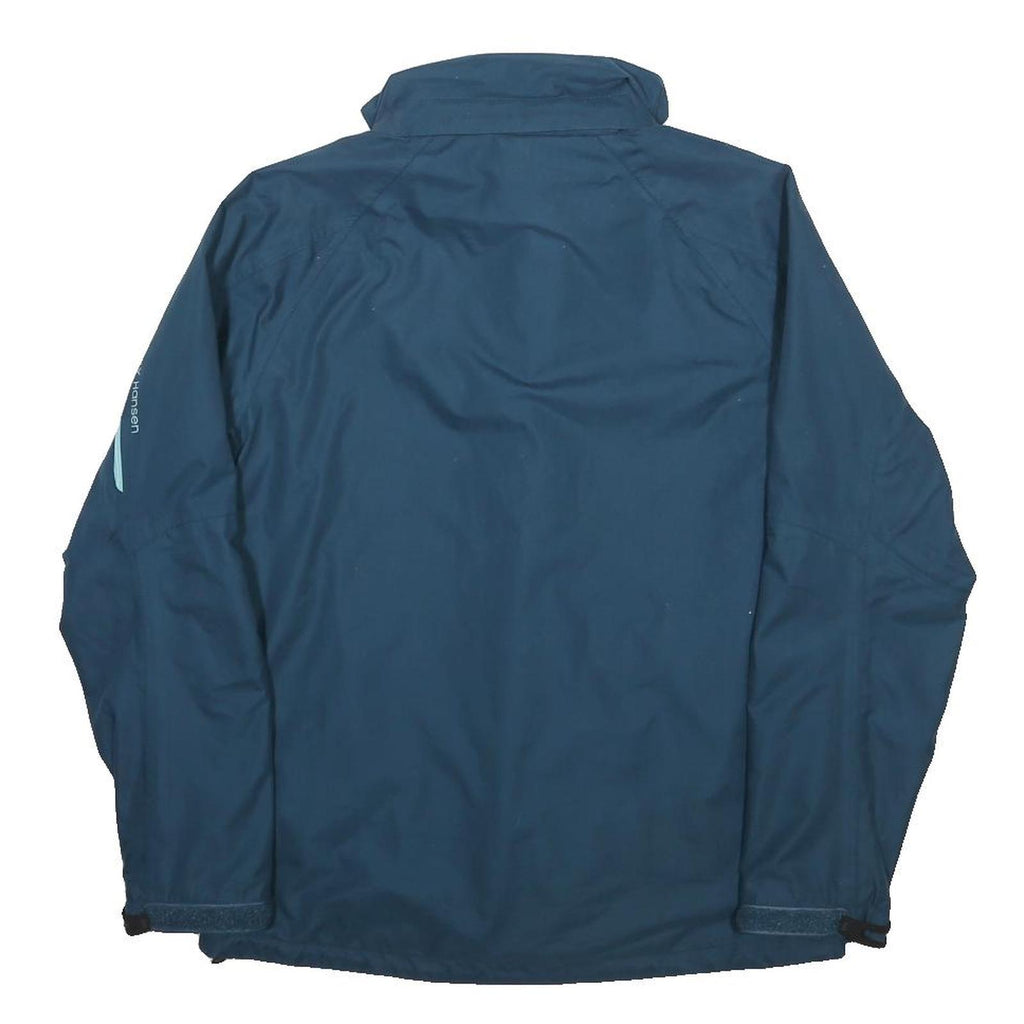 HELLY HANSEN Womens Blue Outdoor Jacket M Polyester Zip Plain Lightweight