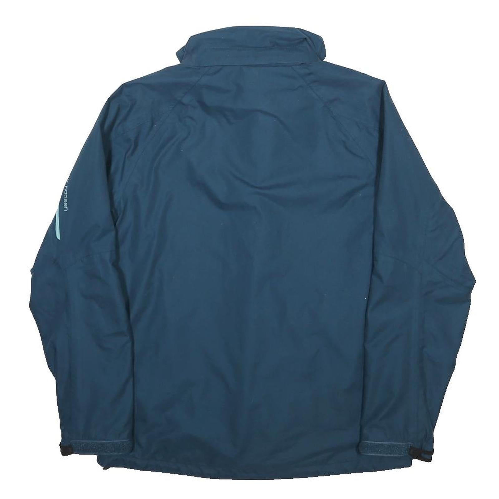 HELLY HANSEN Womens Blue Outdoor Jacket M Polyester Zip Plain Lightweight