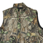 Mens Green & Brown Camouflage Reversible Zip Jacket XL Polyester Blend Outdoor