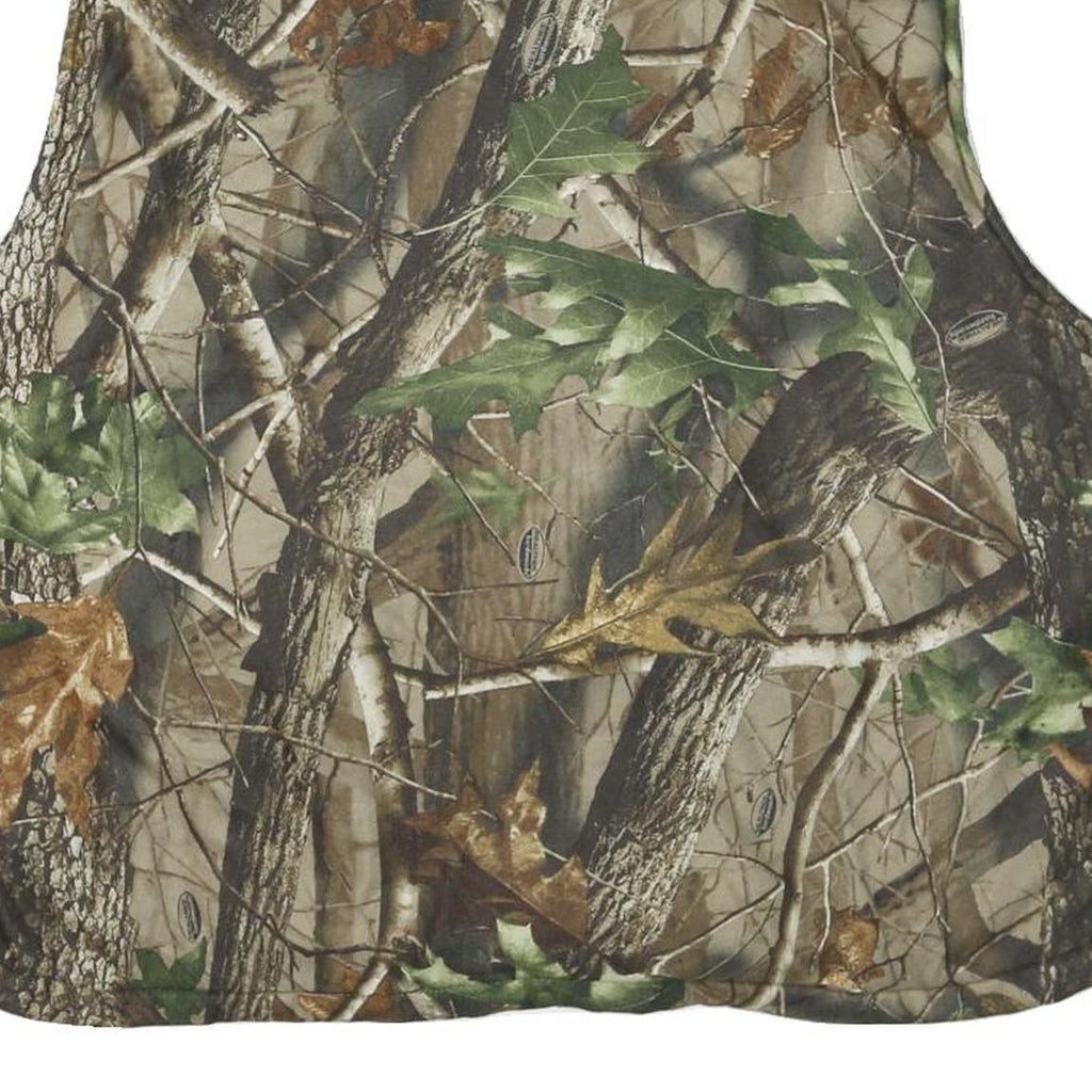 Mens Green & Brown Camouflage Reversible Zip Jacket XL Polyester Blend Outdoor