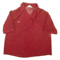 Womens Printed Blouse Red Collared Spotted L