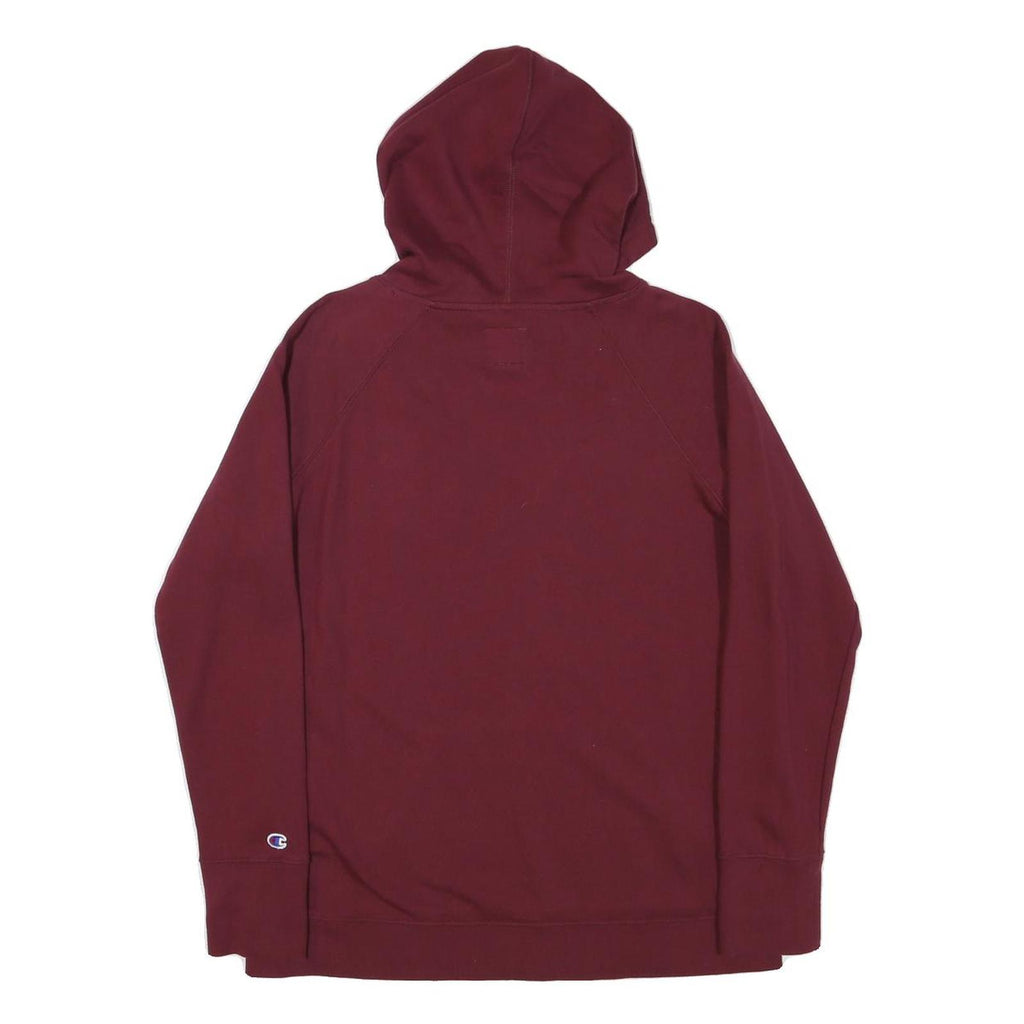 CHAMPION Mens Maroon Pullover Hoodie M Cotton Blend Casual Sweatshirt