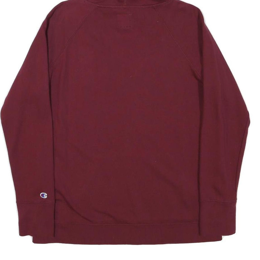 CHAMPION Mens Maroon Pullover Hoodie M Cotton Blend Casual Sweatshirt