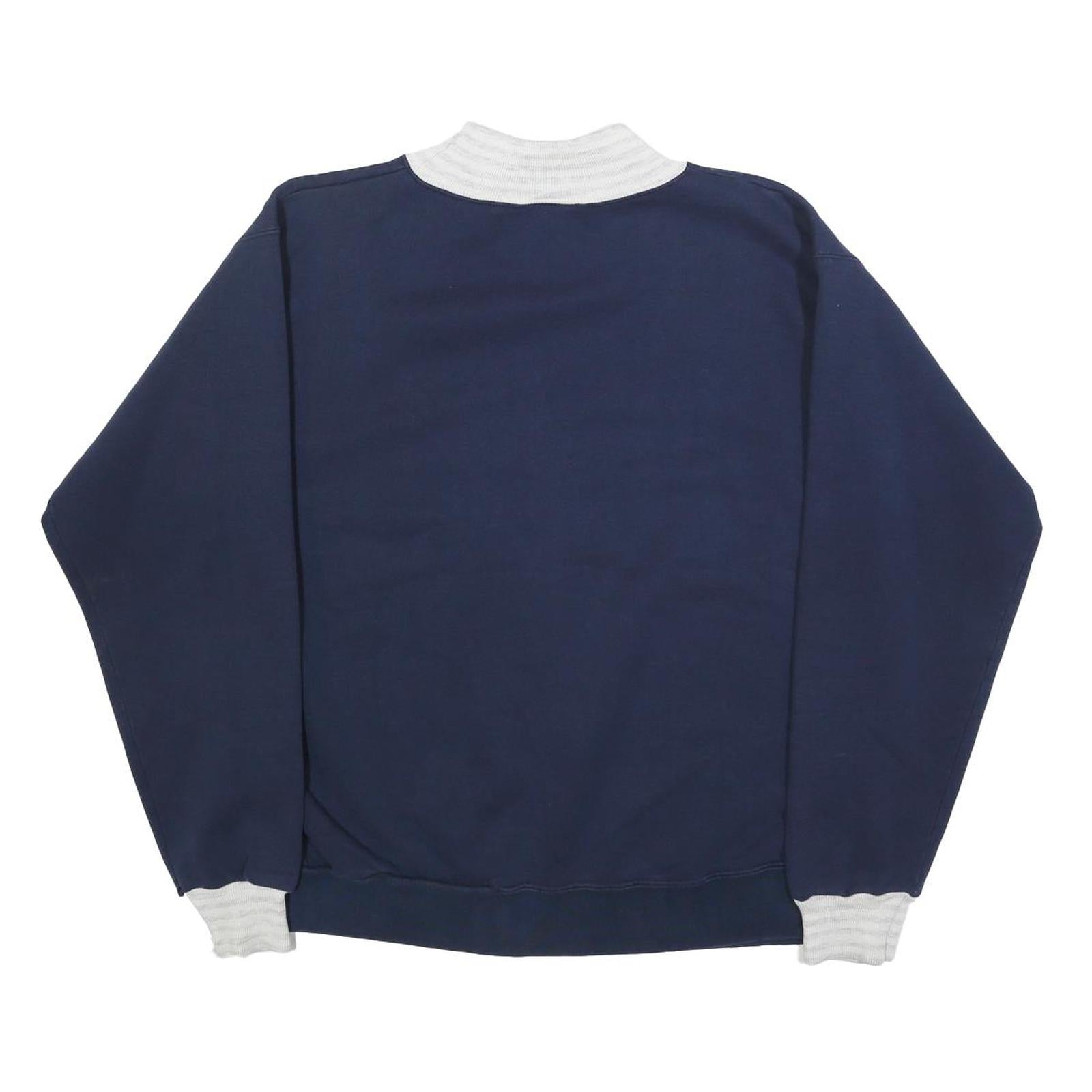 BEEZIL Womens Blue & White Colorado Pullover Sweatshirt L Rocky Mountain Graphic