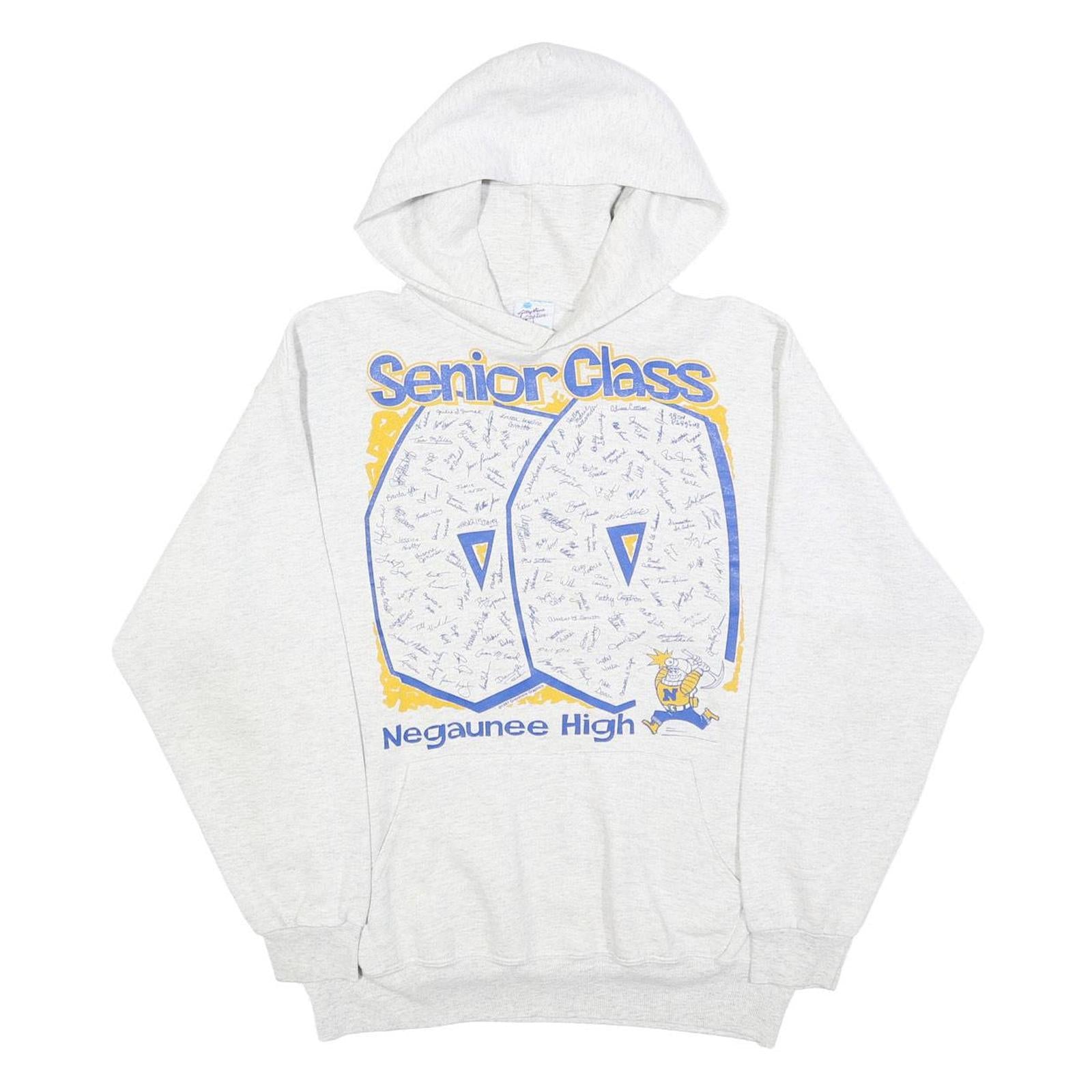 GRAYSTONE GRAPHICS Womens White Senior Class 90 Pullover Hoodie M High School