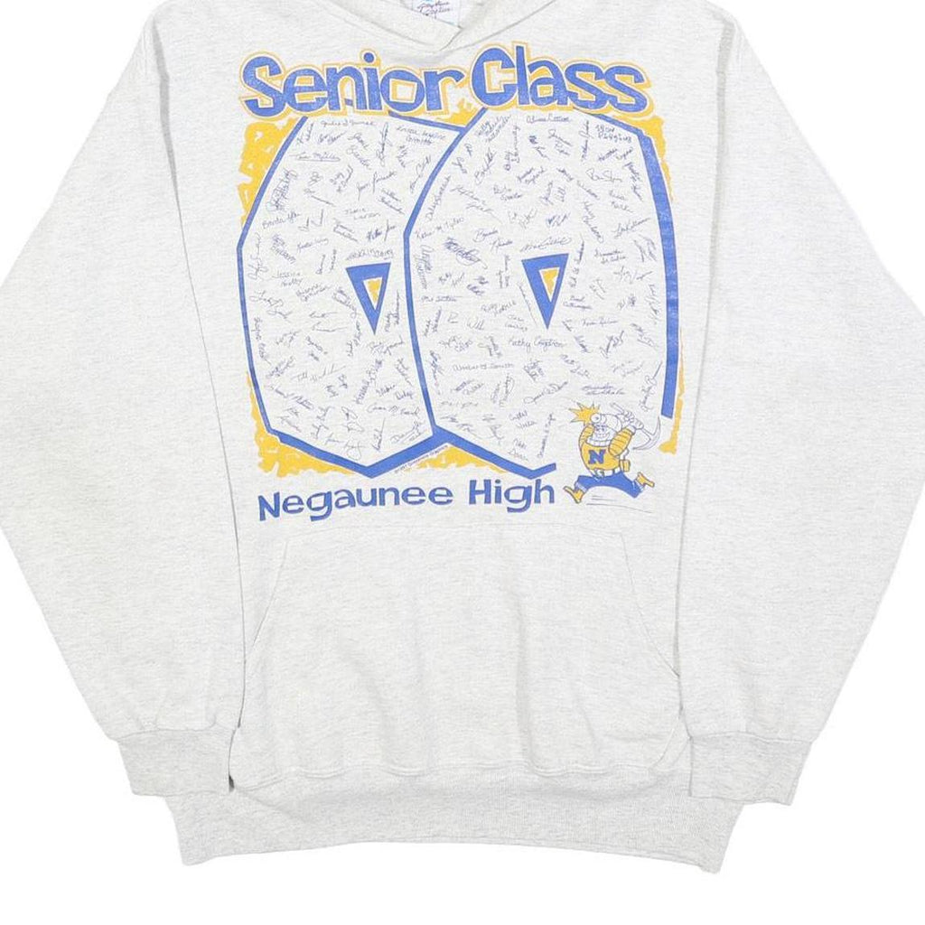 GRAYSTONE GRAPHICS Womens White Senior Class 90 Pullover Hoodie M High School