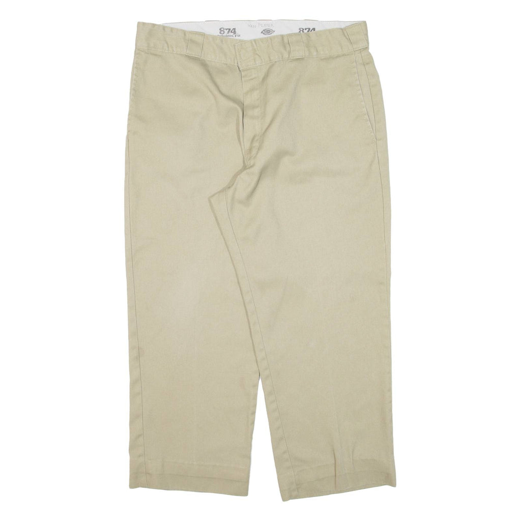 DICKIES 874 Workwear Mens Trousers Beige Regular Straight W34 L24