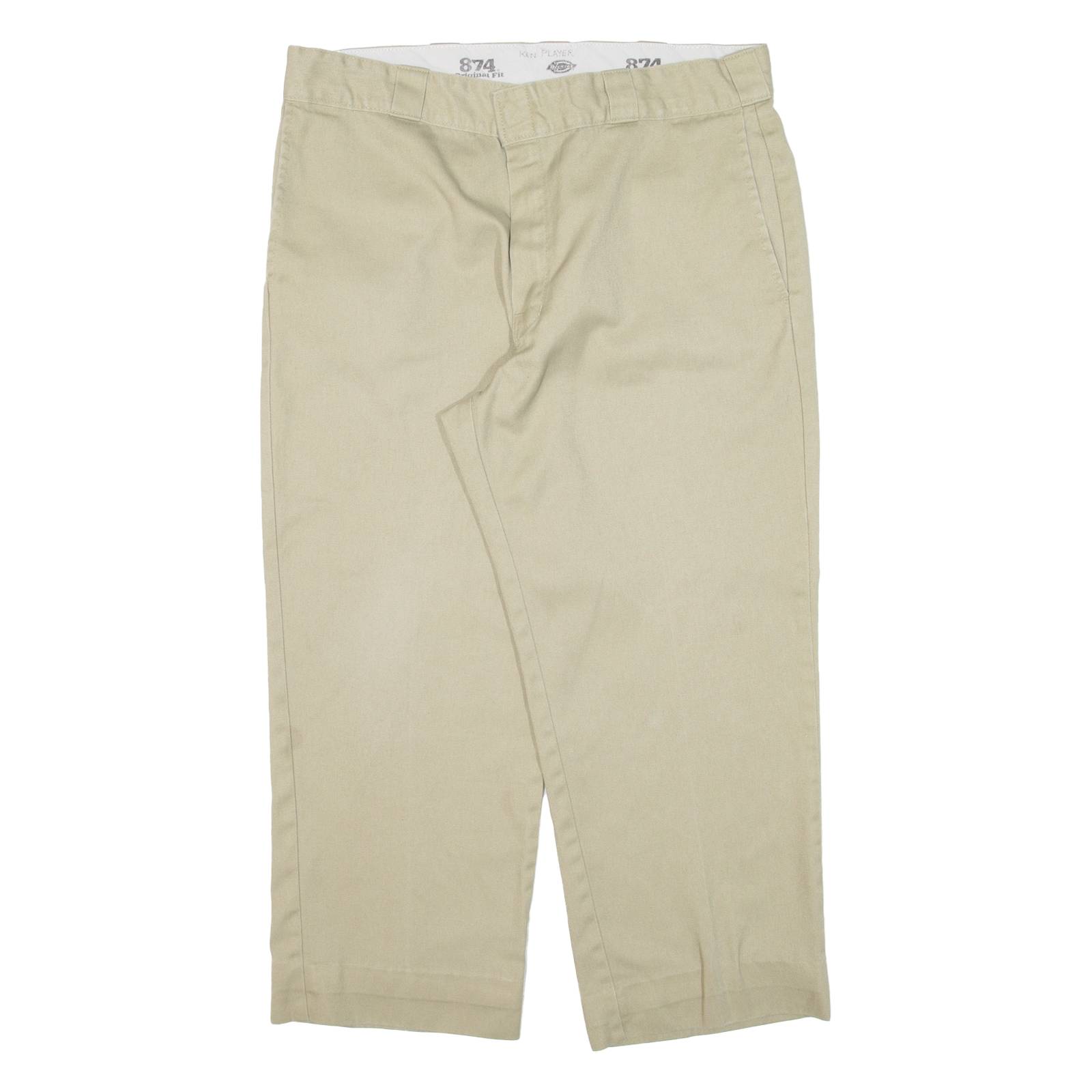 DICKIES 874 Workwear Mens Trousers Beige Regular Straight W34 L24
