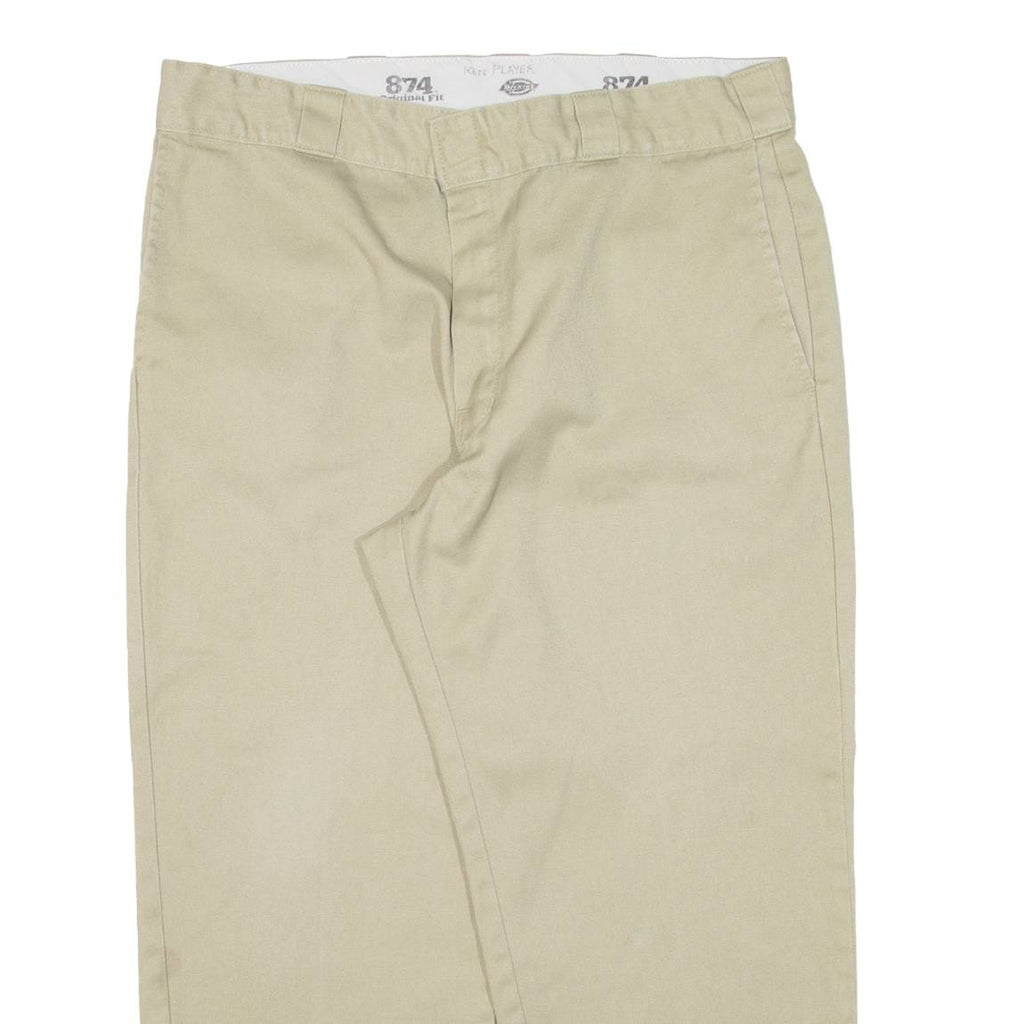 DICKIES 874 Workwear Mens Trousers Beige Regular Straight W34 L24