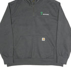 CARHARTT Mens Grey Newpark 1/4 Zip Hoodie 2XL Workwear Sweatshirt