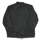 BIRDIE Mens Black Milan Button Jacket L Nylon Plain Lightweight Casual Sports