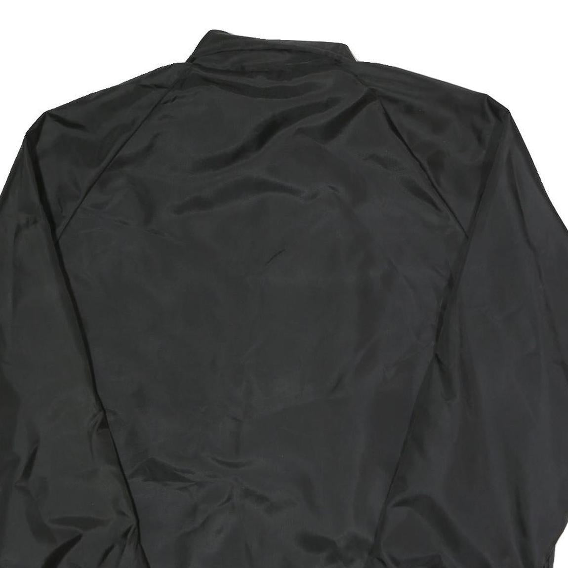 BIRDIE Mens Black Milan Button Jacket L Nylon Plain Lightweight Casual Sports