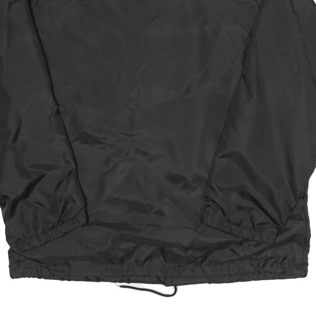 BIRDIE Mens Black Milan Button Jacket L Nylon Plain Lightweight Casual Sports