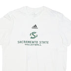 ADIDAS Mens White Sacramento State Volleyball Graphic T-Shirt XL Crew Neck Short