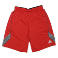 ADIDAS Mens Red & Grey Sports Casual Shorts M W28 Polyester Blend