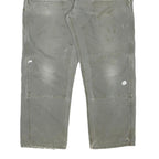 CARHARTT Mens Cotton Blend Relaxed Grey Workwear Trousers W34 L28 Durable Zip