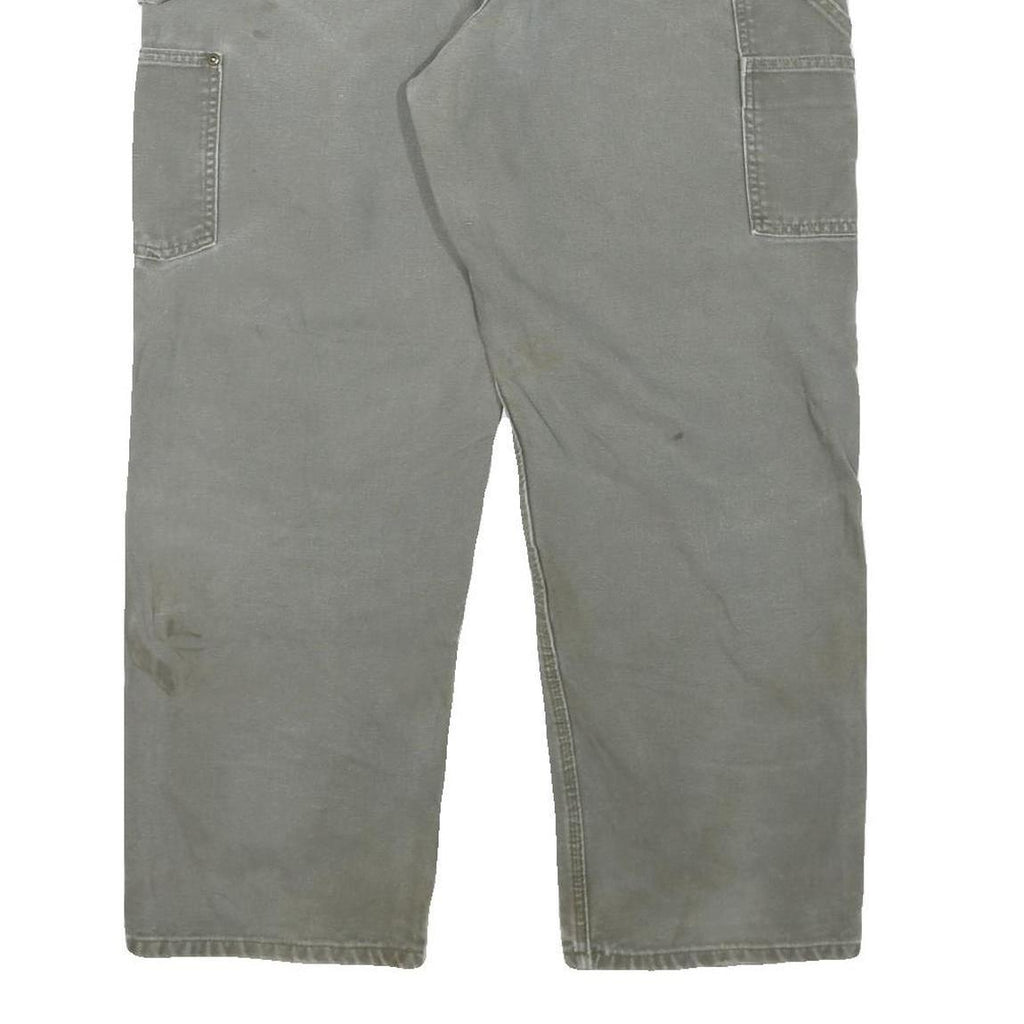 CARHARTT Mens Cotton Blend Relaxed Grey Workwear Trousers W34 L28 Durable Zip