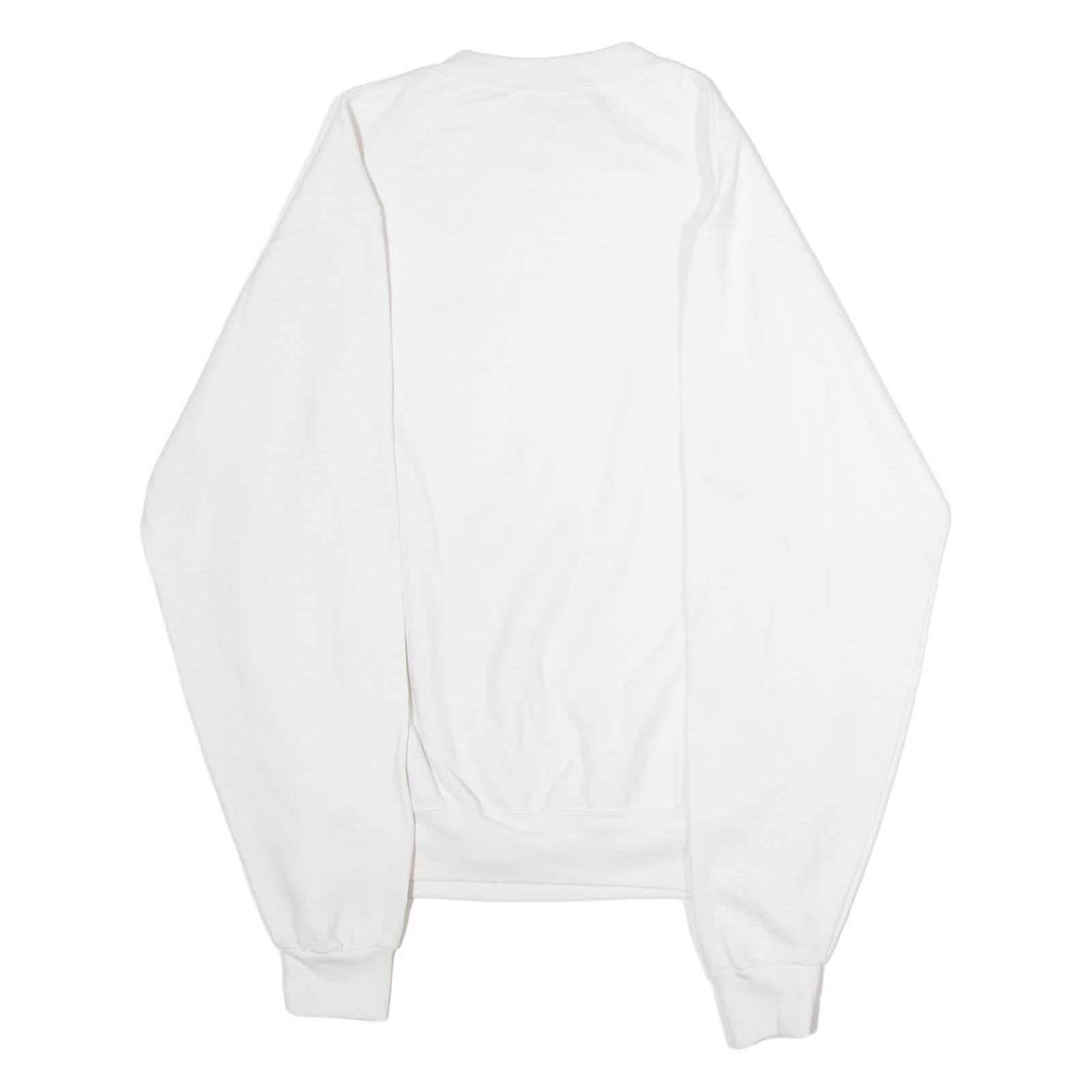 CHAMPION Mens Sweatshirt White Crew Neck S