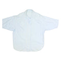 Womens Blue & White Striped Shirt L Cotton Blend Casual Timeless Style Relaxed