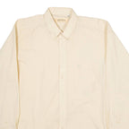 GOLD PLUME Mens Plain Shirt Beige Long Sleeve S