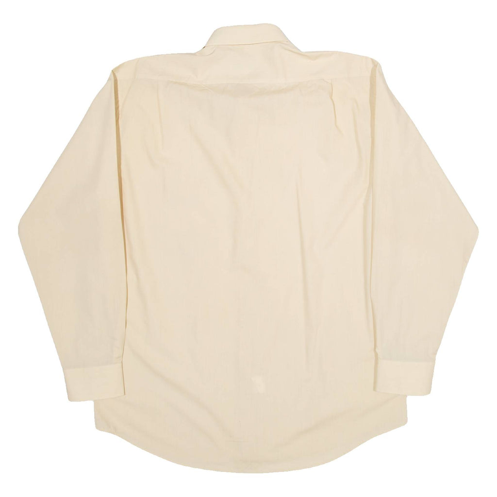 GOLD PLUME Mens Plain Shirt Beige Long Sleeve S