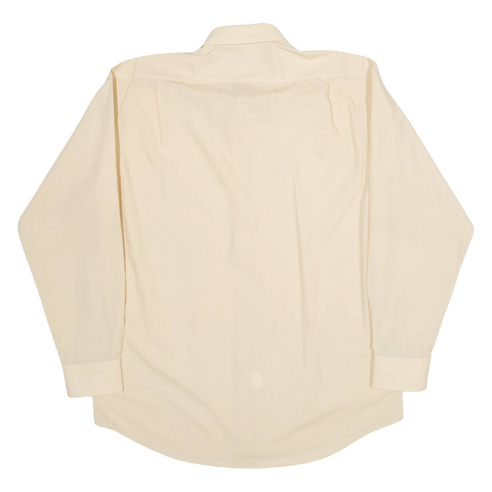 GOLD PLUME Mens Plain Shirt Beige Long Sleeve S