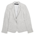 ZARA Womens Grey Button Jacket UK 6 Woven Classic Blazer Lightweight Formal