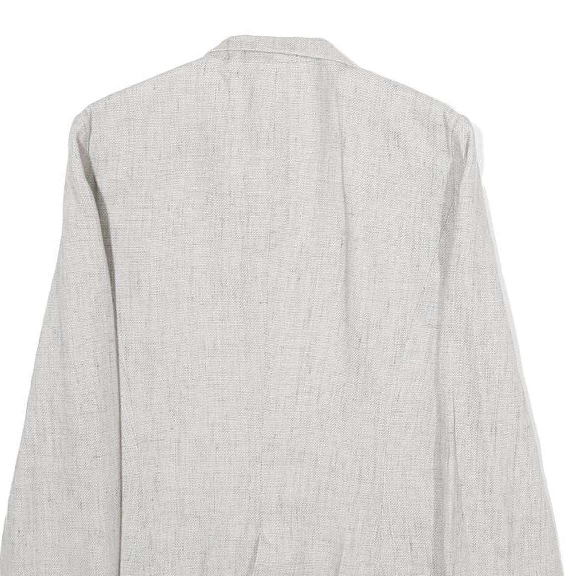 ZARA Womens Grey Button Jacket UK 6 Woven Classic Blazer Lightweight Formal