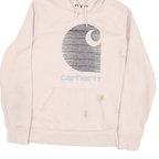 CARHARTT Womens Beige Pullover Hoodie L Cotton Blend Casual Sweatshirt