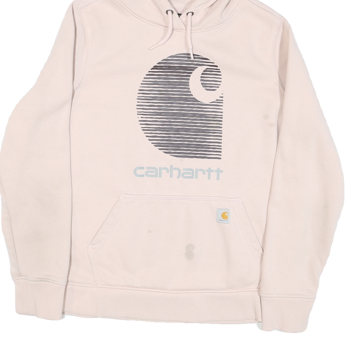 CARHARTT Womens Beige Pullover Hoodie L Cotton Blend Casual Sweatshirt