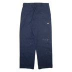 DICKIES Mens Trousers Blue Regular Straight W34 L31