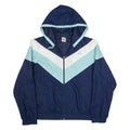 ADIDAS Womens Track Jacket Blue Hooded Chevron UK 26