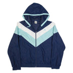 ADIDAS Womens Track Jacket Blue Hooded Chevron UK 26